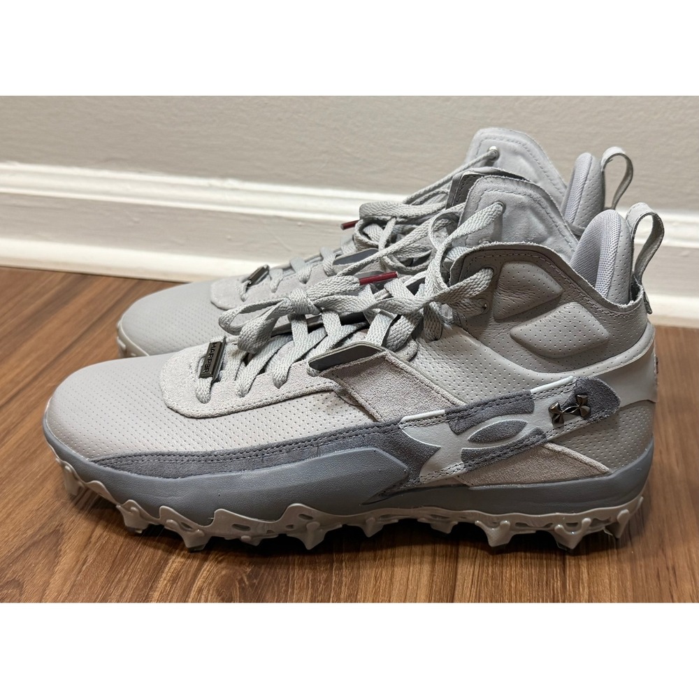Under Armour Bryce Harper 10 Pro TPU Baseball Cleats Gray Sz 11.5 (6000715-075)